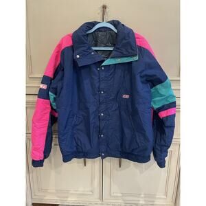 Vintage 1989 Nylon Cb Sports‎ Neon Jacket Large￼